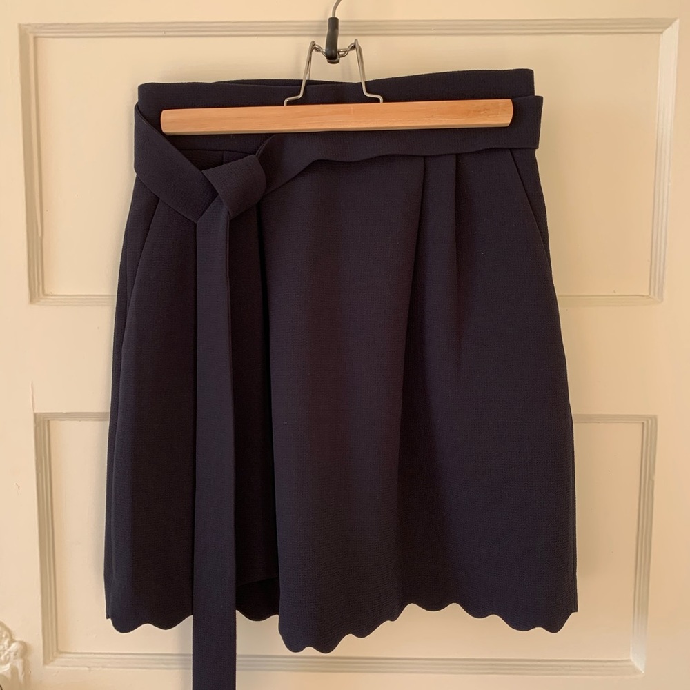 Blue Club Monaco scalloped hem skirt